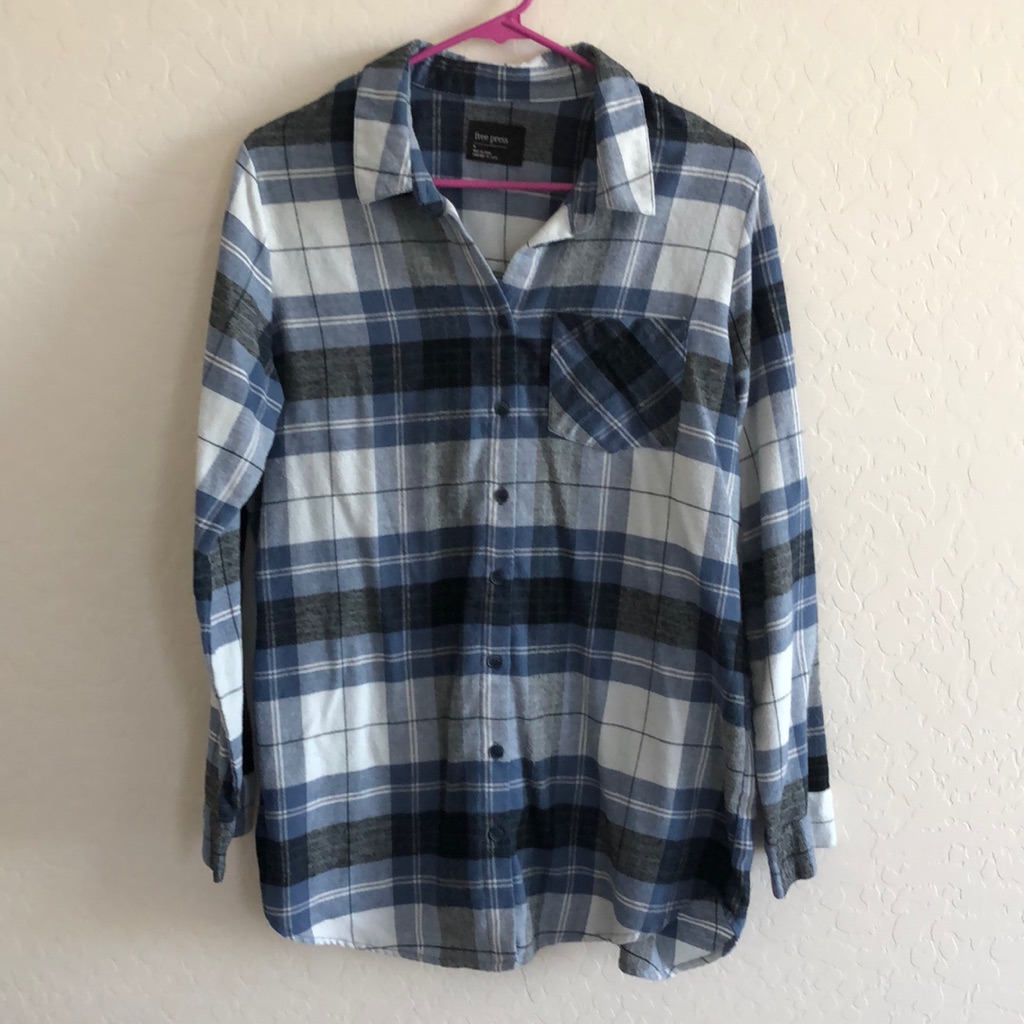 Button Down Plaid Tunic